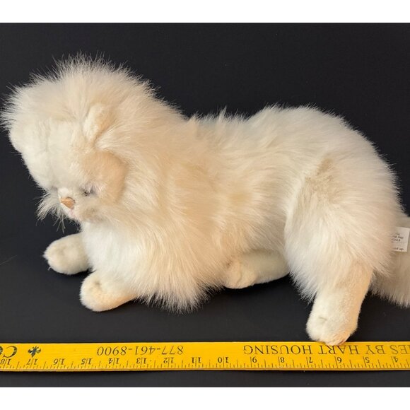 Realistic 18" Long Hair White Kitty Cat Tina's Toys Plush Stuffed Animal - Picture 6 of 6